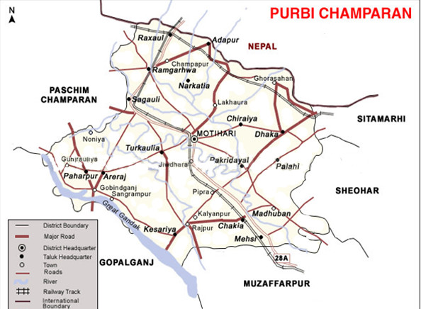 East Champaran District Map East Champaran (Motihari) |