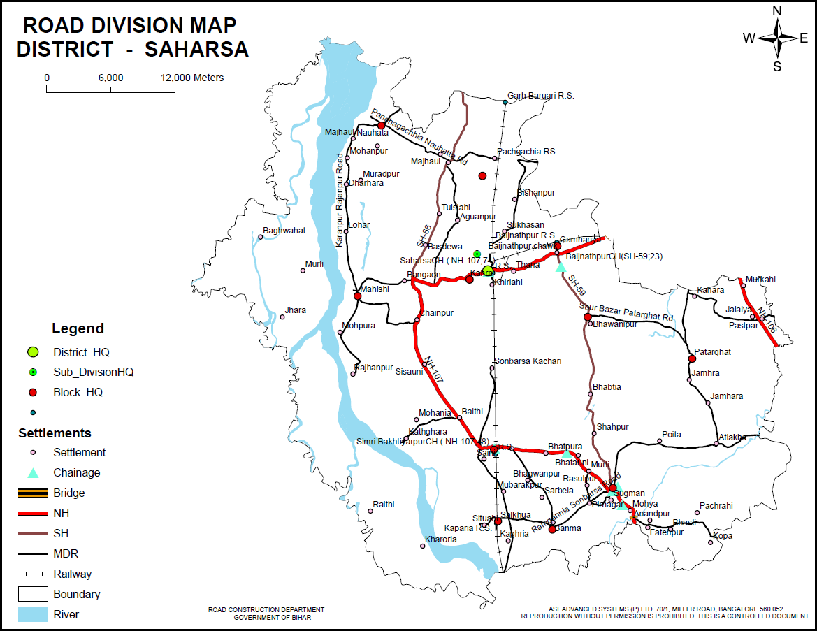 Saharsa In Bihar Map Saharsa District |